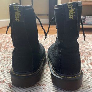 Dr. Martens Black Velvet Corduroy Boots Size 7